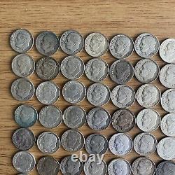 105 Roosevelt Dimes Lot (1950s-1964), 90% SILVER