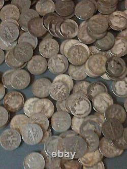 $10 FV90% Silver Roosevelt Dimes 100 -Coins AvgCir All Legible Dates