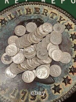 1940's MIX Roll Of Silver Roosevelt Dimes Tp- 4537