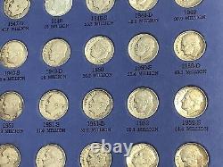 1946-1961 Roosevelt Silver Dimes Grand Pa's CollectionVintage Album, 35 Silver