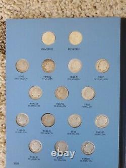 1946-1964 Complete Set Roosevelt Silver Dimes Whitman Folder Book Album 49 Coins