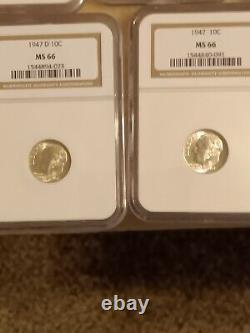 1946-1964 Roosevelt Dime set! 48 coins! All certified MS 66 by NGC