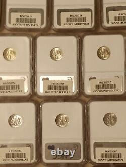 1946-1964 Roosevelt Dime set! 48 coins! All certified MS 66 by NGC