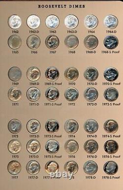 1946-1991 Roosevelt Dime (near Complete) Collection Bu & Proof In Album