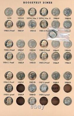 1946-1991 Roosevelt Dime (near Complete) Collection Bu & Proof In Album