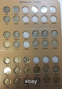 1946 2013 Roosevelt Dime Book 3/4 Full withSome Silver Proofs