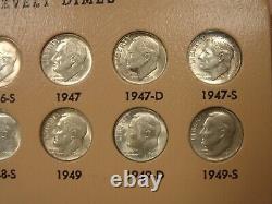 1946-2014 Roosevelt Dime Set 145 Coins (48 Silver) DANSCO (no proofs, no 96-W)