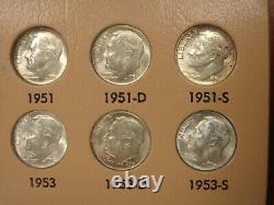 1946-2014 Roosevelt Dime Set 145 Coins (48 Silver) DANSCO (no proofs, no 96-W)