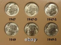 1946-2017 Roosevelt Dime Set 229 Coins (74 Silver) DANSCO with Silver Proofs, 96-W