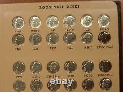 1946-2017 Roosevelt Dime Set 229 Coins (74 Silver) DANSCO with Silver Proofs, 96-W