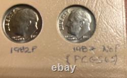 1946-2021 PDS Roosevelt set, BU, Proof Clad Set, 2 Dansco Albs. GEM 82 No P