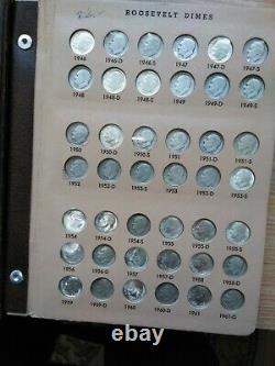 1946-2022-P, D, S ROOSEVELT DIME SET in used Dansco album COMPLETED-SILVER