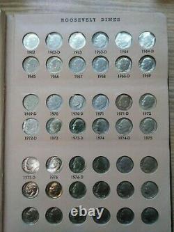 1946-2022-P, D, S ROOSEVELT DIME SET in used Dansco album COMPLETED-SILVER