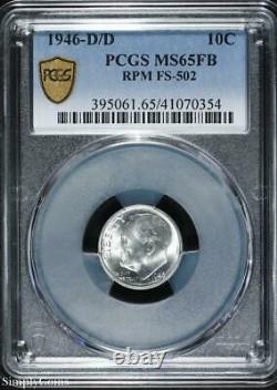 1946-D/D RPM FS-502 Roosevelt Dime PCGS MS65FB GOLD SHIELD X2-0354