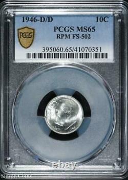 1946-D/D RPM FS-502 Roosevelt Dime PCGS MS65 GOLD SHIELD X2-0351