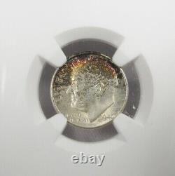 1946-D Silver Roosevelt Dime NGC MS67 Toned Coin AJ208