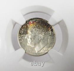 1946-D Silver Roosevelt Dime NGC MS67 Toned Coin AJ208