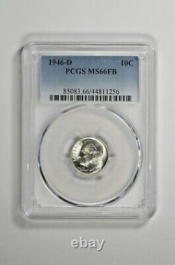1946 P D S 10C Silver Roosevelt Dime PCGS MS 66 FB Three Coin Lot