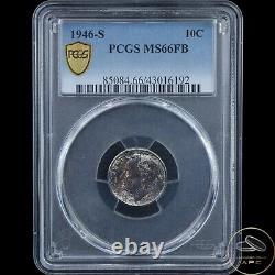 1946 S Roosevelt Dime Silver PCGS MS66FB