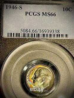 1946-S Roosevelt Dime graded MS66 by PCGS COLOR