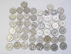 1946 US Dimes, 90% Silver Roll of 50