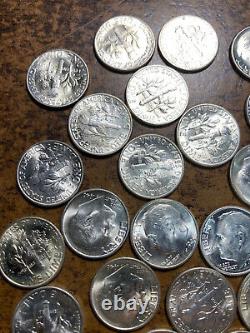1946-p Roosevelt Dime Roll, Bu! 50 Coins