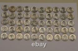 1946 to 1964 Mixed Roll of BU 90% Silver Roosevelt Dimes (50 Coins) Item #4936