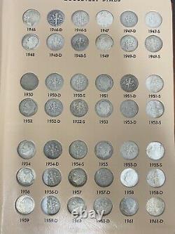 1946 to 2014 Silver Roosevelt Dime Set PDS, 142 coins in dansco album