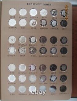 1946 to 2022 Unc. & PF Roosevelt Dime collection with P, D, S & Rev. PF coins