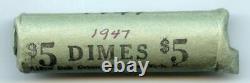 1947 Roosevelt Silver Dime 50-Coin Roll Philadelphia Uncirculated BP469