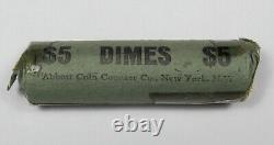 1948-D Roosevelt Dimes Original BU Roll of 50 Uncirculated Coins Paper Wrapped