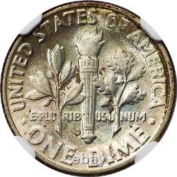 1948-D Silver Dime NGC MS68FT Full Bands Beautiful Rainbow Tone Fantastic Luster