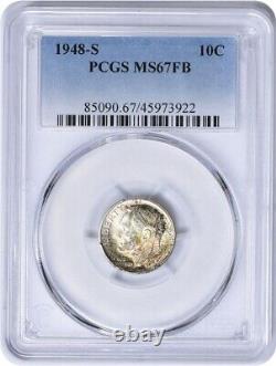 1948-S Roosevelt Silver Dime MS67FB PCGS Toned