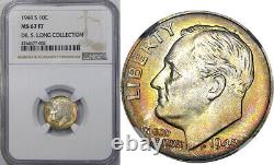1948-s 10c Ngc Ms67ft Rainbow Silver Roosevelt Dime