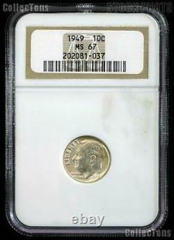 1949 Roosevelt Silver Dime in NGC MS 67