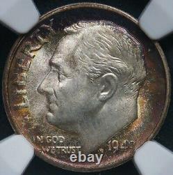 1949 S Roosevelt Dime 10c MS68 NGC Incredibly Toned, High Grade, None Finer