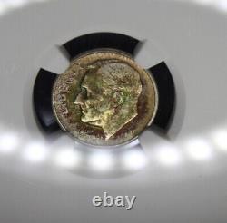 1949 S Toned Roosevelt Silver Dime Coin MS67 NGC Graded Color Toning