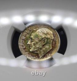 1949 S Toned Roosevelt Silver Dime Coin MS67 NGC Graded Color Toning