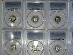 1950 1964 10C Roosevelt Silver Dime Proof Set PCGS BU 15 Coins #STM900