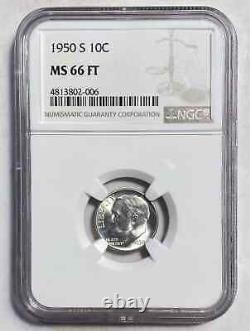 1950 NGC MS-66 FT Dimes Roosevelt