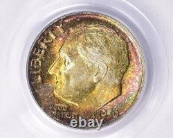 1950 P PCGS MS67 Rainbow Obverse Toned Roosevelt Dime PQ Eye Appeal Beauty