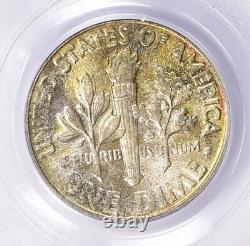 1950 P PCGS MS67 Rainbow Obverse Toned Roosevelt Dime PQ Eye Appeal Beauty