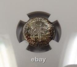 1950 S NGC MS68 TONED Silver Roosevelt Dime 10c US Coin #40337A