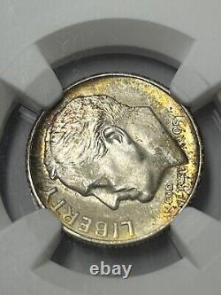 1951 S Roosevelt Dime NGC MS68 Nicely Toned