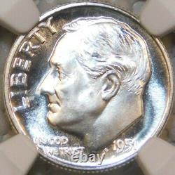 1951 Silver Proof Roosevelt Dime Certified NGC Ultra GEM PF68 Sharp Mirrors