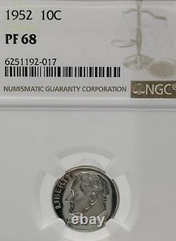 1952 10C Roosevelt Dime Proof Silver NGC PF 68 $1455