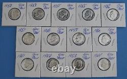 1952 1953 thru 1963 & 1964 Silver Gem Proof Roosevelt Dime 13 coin Set