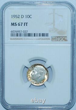 1952 D NGC MS67FT Full Torch Roosevelt Silver Dime