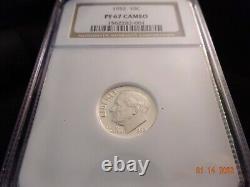 1952 Roosevelt Silver Dime, NGC PF67 Cameo