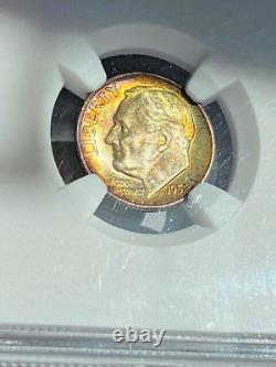 1952-S 10c Roosevelt Dime NGC MS68, Stunning Toning, BNT99